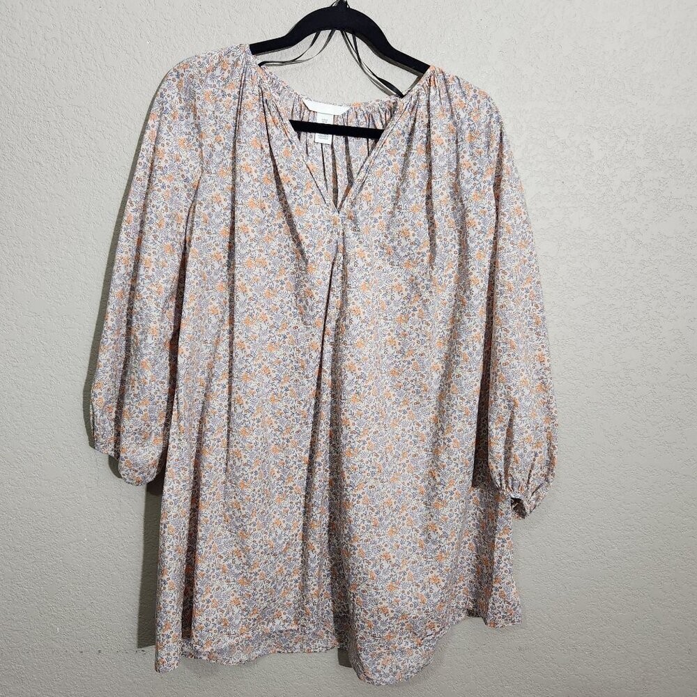 H&M Dress Womens Floral Print Long Sleeve Tunic A Line Dress XS Boho